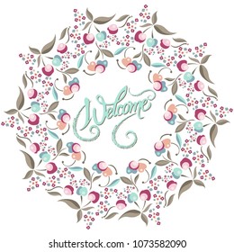 Graphic illustration with frame with apples. Suitable for invitation, flyer, sticker, poster, banner, card, label, cover, web. Vector illustration.