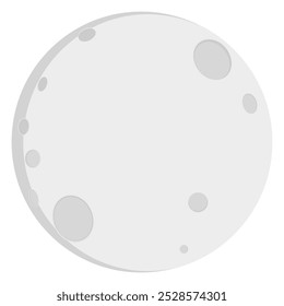 Graphic illustration of full Moon, element design.