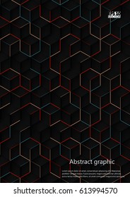 Graphic illustration with geometric pattern. Abstract background with geometric elements.