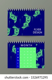 Graphic illustration with geometric pattern. Calendar Template. Eps10 Vector illustration.