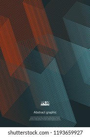 Graphic illustration with geometric pattern. Eps10 Vector illustration.