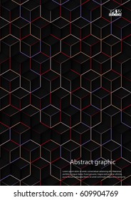Graphic illustration with geometric pattern. Eps10 Vector illustration.