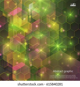 Graphic illustration with geometric pattern. Eps10 Vector illustration.