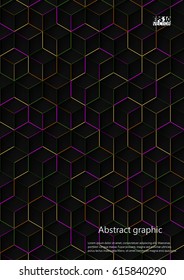 Graphic illustration with geometric pattern. Eps10 Vector illustration.