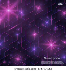 Graphic illustration with geometric pattern. Eps10 Vector illustration.