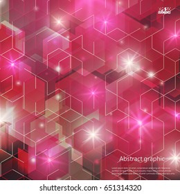 Graphic illustration with geometric pattern. Eps10 Vector illustration.