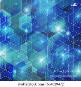 Graphic illustration with geometric pattern. Eps10 Vector illustration