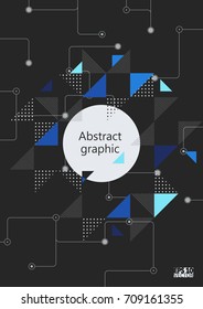 Graphic illustration with geometric pattern. Eps10 Vector illustration.