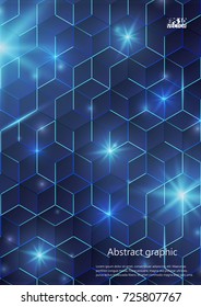 Graphic illustration with geometric pattern. Eps10 Vector illustration.