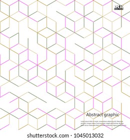 Graphic illustration with geometric pattern. Processor and chip, engineering and tech, motherboard and computer design, vector illustration. Eps10 Vector illustration.