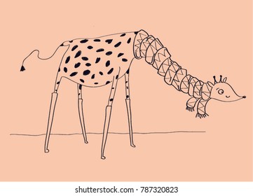 Graphic illustration of giraffe