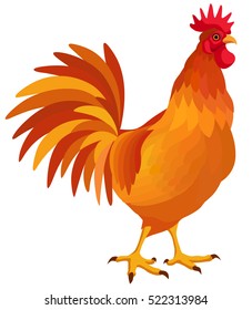 graphic illustration of golden rooster looking to the right