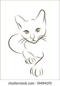 graphic illustration of  hunting cat