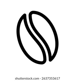 Graphic Illustration of an Individual Coffee Seed, Black on White Detail