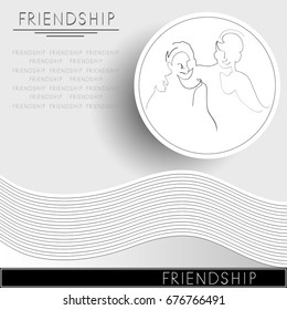 Graphic illustration to International Day of Friendship. Suitable for invitation, flyer, sticker, poster, banner, card,label, cover, web. Vector illustration.