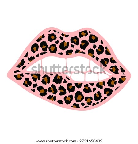 Graphic Illustration of Leopard Print Lips.