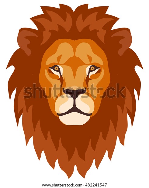 たてがみを持つライオンの頭のグラフィックイラスト のベクター画像素材 ロイヤリティフリー