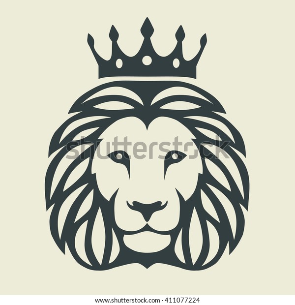 Graphic Illustration Lions Head Crown Stock Vector (Royalty Free ...