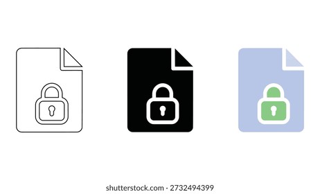 Uma ilustração gráfica de documentos bloqueados com cadeados em diferentes cores e estilos.