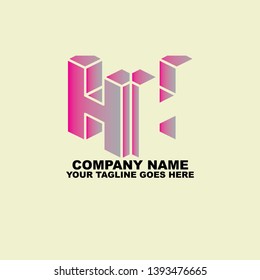 graphic illustration logo initial h art