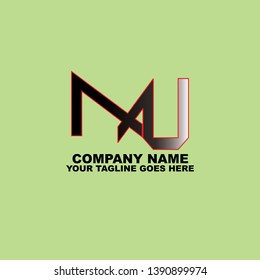 graphic illustration logo initial m u 