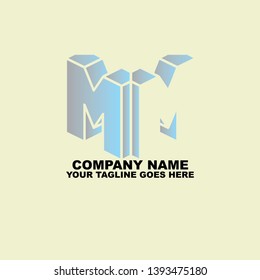 graphic illustration logo initial m art