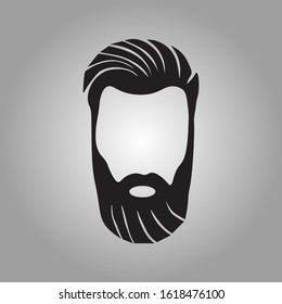 Graphic illustration of a man with a beard. Linear style logo. A hunter. Hairstyle stylist. Barbershop logo. Instagram content.Hipster