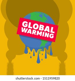 Graphic Illustration Melting Earth Concept Stop Stock Vector (Royalty ...