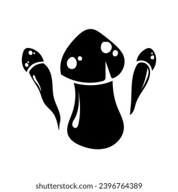 graphic illustration of a mushroom image in simple vector form
