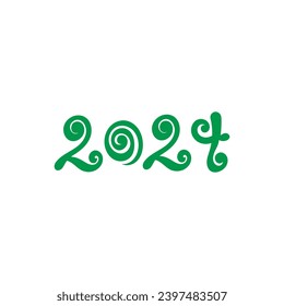graphic illustration of the number 2024 in various shapes and colors, this vector is great for magazine covers, books, calendars, icons, logos, banners, and more