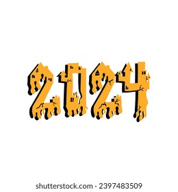 graphic illustration of the number 2024 in various shapes and colors, this vector is great for magazine covers, books, calendars, icons, logos, banners, and more