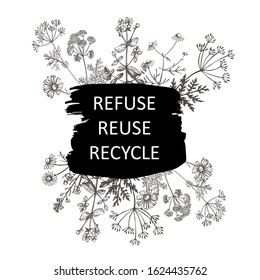 Graphic illustration on an environmental theme. Banner.Vector illustration. Manual graphics.