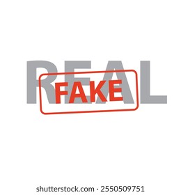Graphic Illustration of Real vs Fake Concept