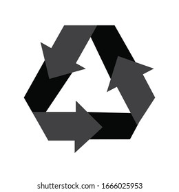 Graphic Illustration of Recycle symbol in white backgound, fit for packaging and bottle design