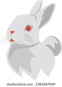 graphic illustration of a red nosed rabbit, this vector is great for icons and logos