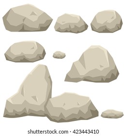 Graphic illustration of rock stone set