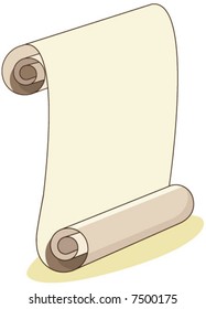 Graphic Illustration of a Scroll of roll paper - blank area to put your own text.