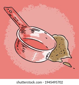 Illustration graphique d'ustensiles de cuisson à la craie pour créer des cartes de voeux, des autocollants et bien d'autres encore.
