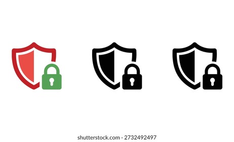 Una ilustración gráfica de los iconos de escudo y cerradura que representan la protección y la seguridad de los datos