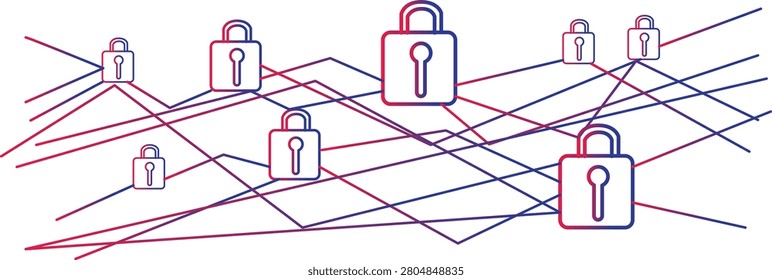 Graphic illustration showing the security system and computer protection mechanisms.