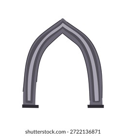 Grafische Illustration, die eine einfache gotische Bogenstruktur zeigt, die ein klassisches Tor-Design für Konzepte wie Eingang, Portal oder architektonisches Element darstellt