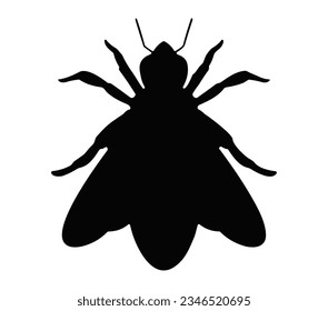 Graphic illustration of silhouette honey bee.
