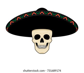 Graphic illustration of skull in hat