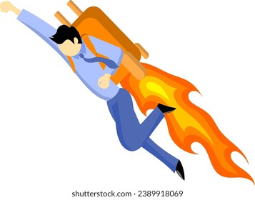 graphic illustration of someone who is enthusiastic about completing hard work, this vector is good for icons, banners, logos, backgrounds, covers,