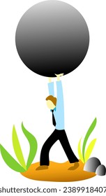 graphic illustration of someone who is enthusiastic about completing hard work, this vector is good for icons, banners, logos, backgrounds, covers,