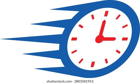 Graphic illustration of speeding clock