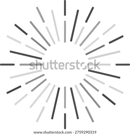 A graphic illustration of a starburst pattern, featuring radiating lines emanating from a central point, creating a sense of energy and light.