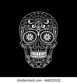 Graphic illustration of sugar skull 