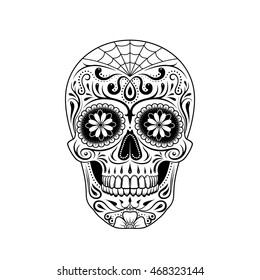 Graphic illustration of sugar skull 