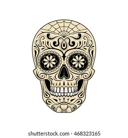 Graphic illustration of sugar skull 